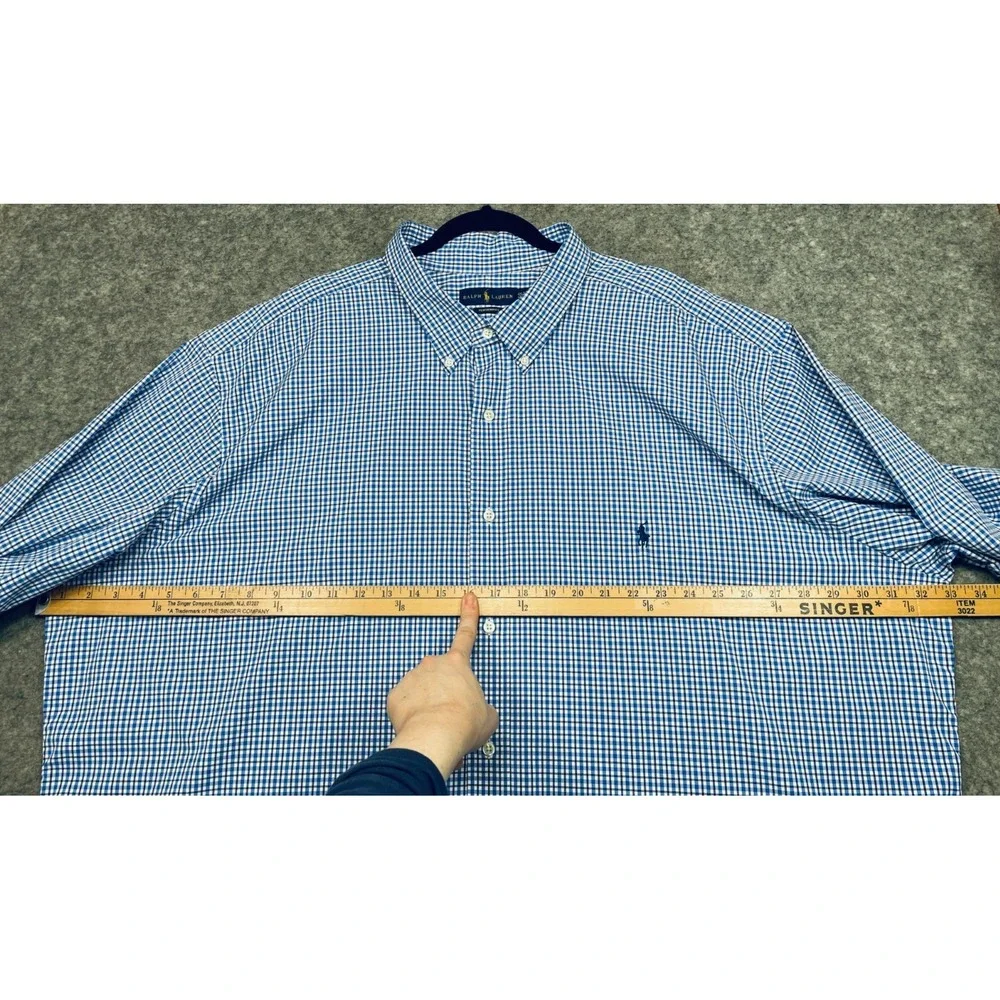 Polo Ralph Lauren Performance Short Sleeve Button Down Shirt Mens 4XLT Blue